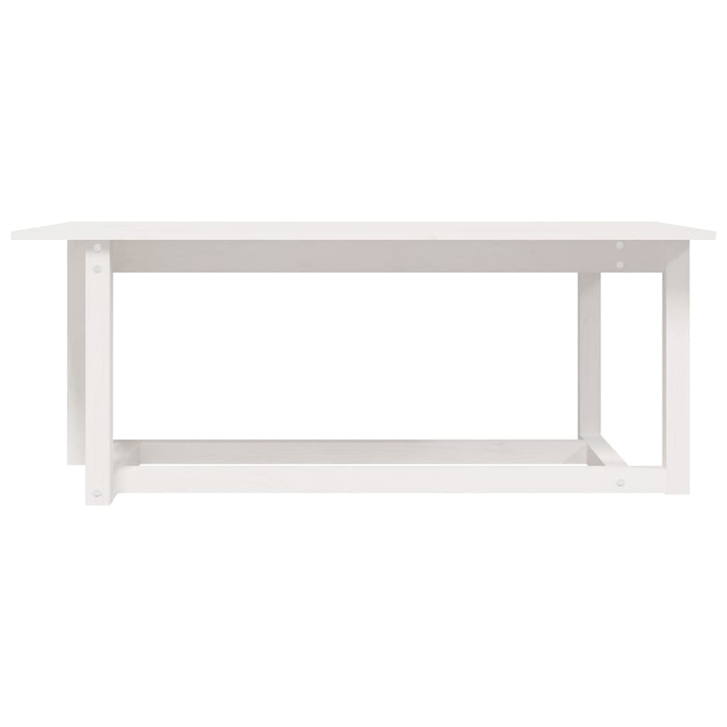 Table basse Blanc 110x55x45 cm Bois massif de pin - XIOS