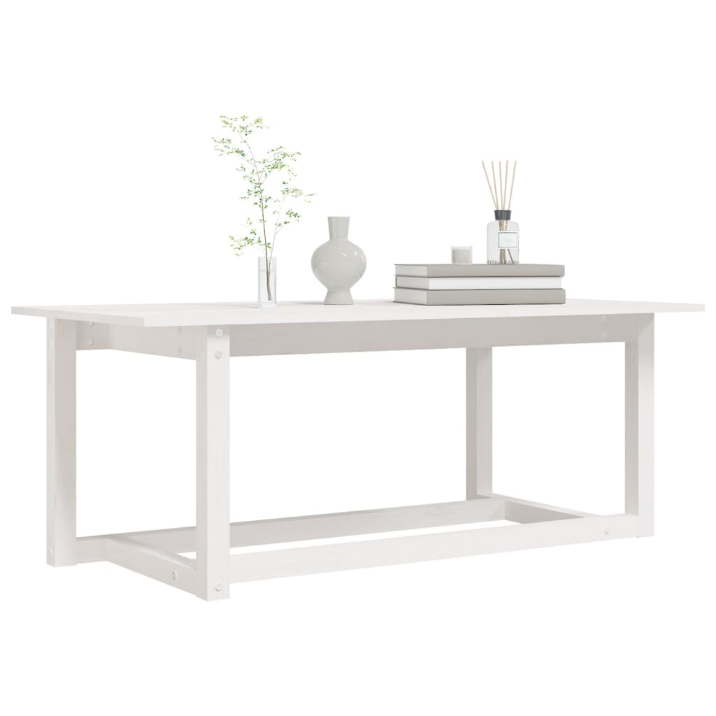 Table basse Blanc 110x55x45 cm Bois massif de pin - XIOS