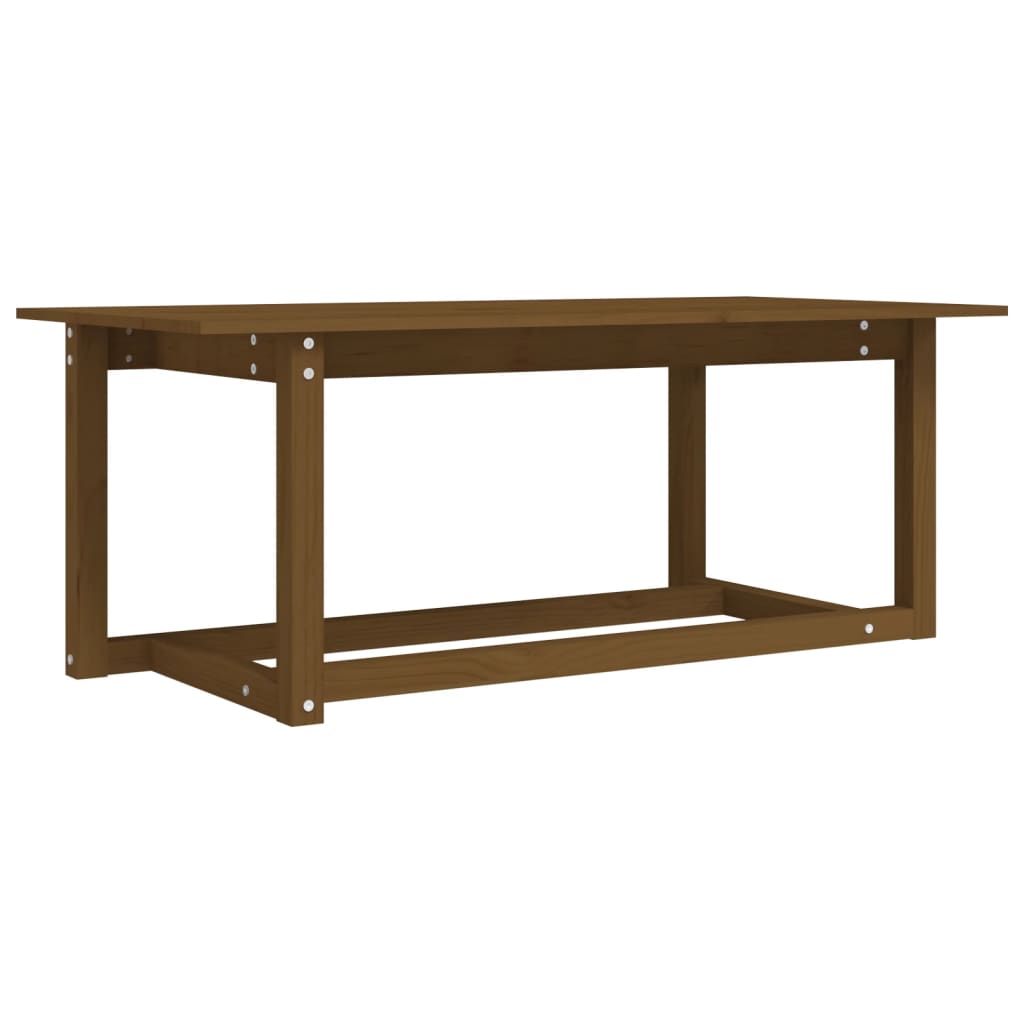Table basse Marron miel 110x55x45 cm Bois massif de pin - XIOS