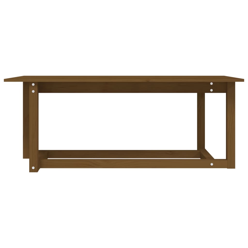 Table basse Marron miel 110x55x45 cm Bois massif de pin - XIOS