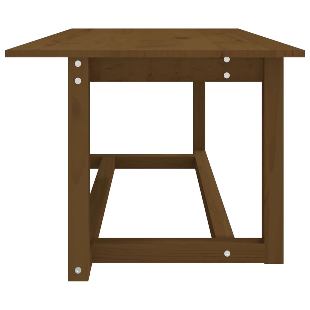 Table basse Marron miel 110x55x45 cm Bois massif de pin - XIOS