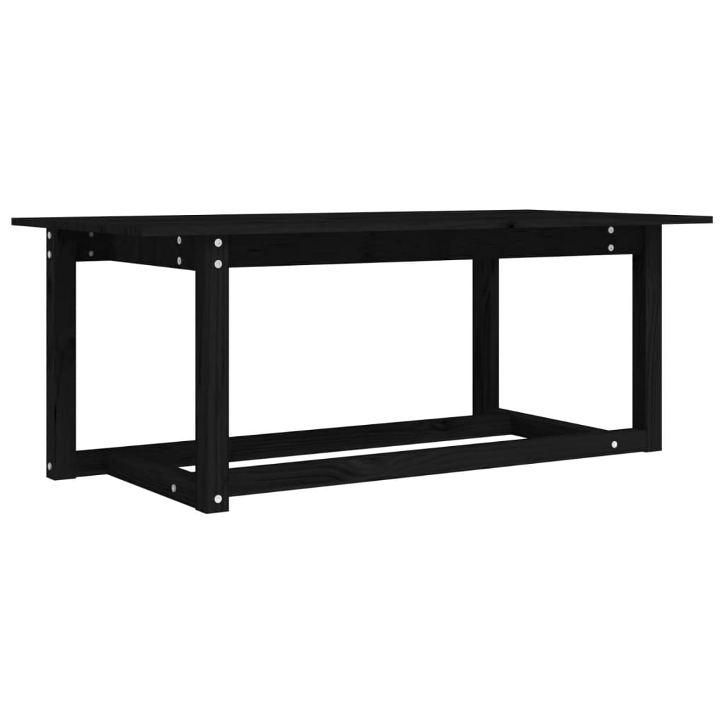 Table basse Noir 110x55x45 cm Bois massif de pin - XIOS