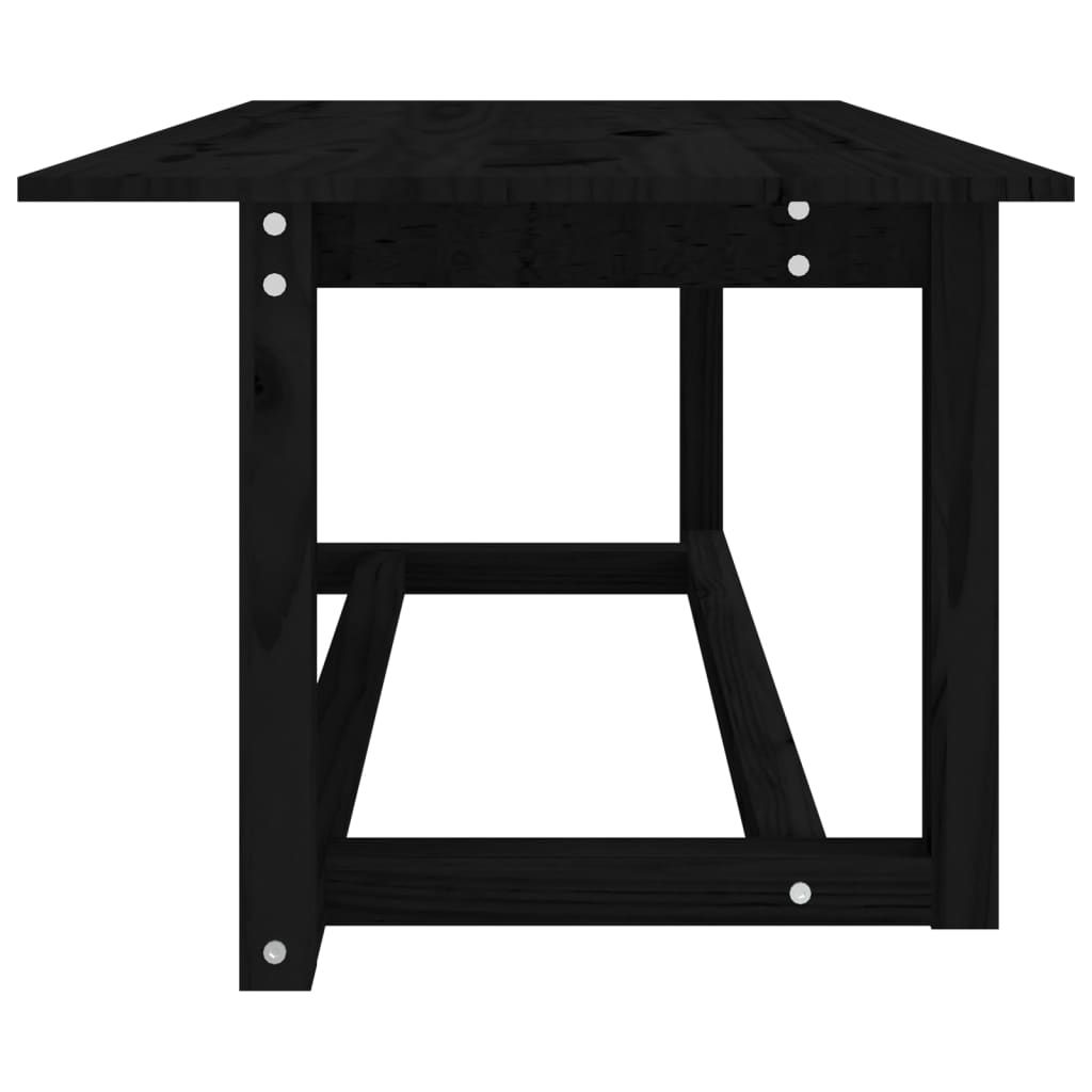 Table basse Noir 110x55x45 cm Bois massif de pin - XIOS