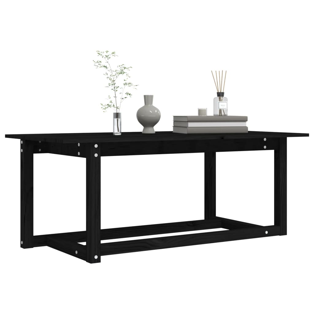 Table basse Noir 110x55x45 cm Bois massif de pin - XIOS