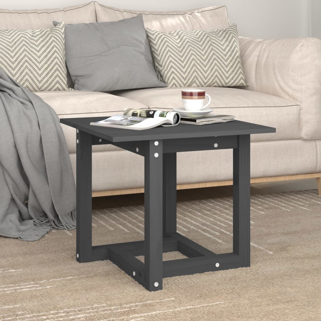 Table basse Gris 50x50x45 cm Bois massif de pin - XIOS
