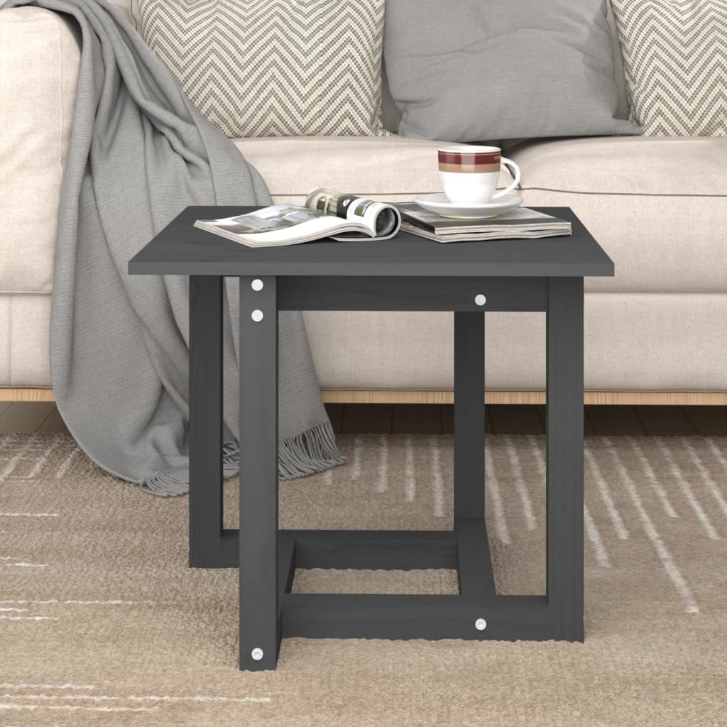 Table basse Gris 50x50x45 cm Bois massif de pin - XIOS