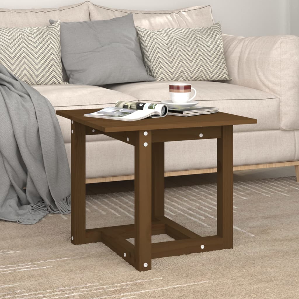 Table basse Marron miel 50x50x45 cm Bois massif de pin - XIOS