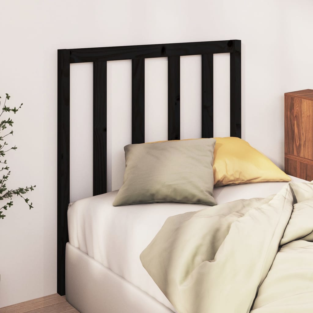 Tête de lit Noir 95x4x100 cm Bois massif de pin - XIOS