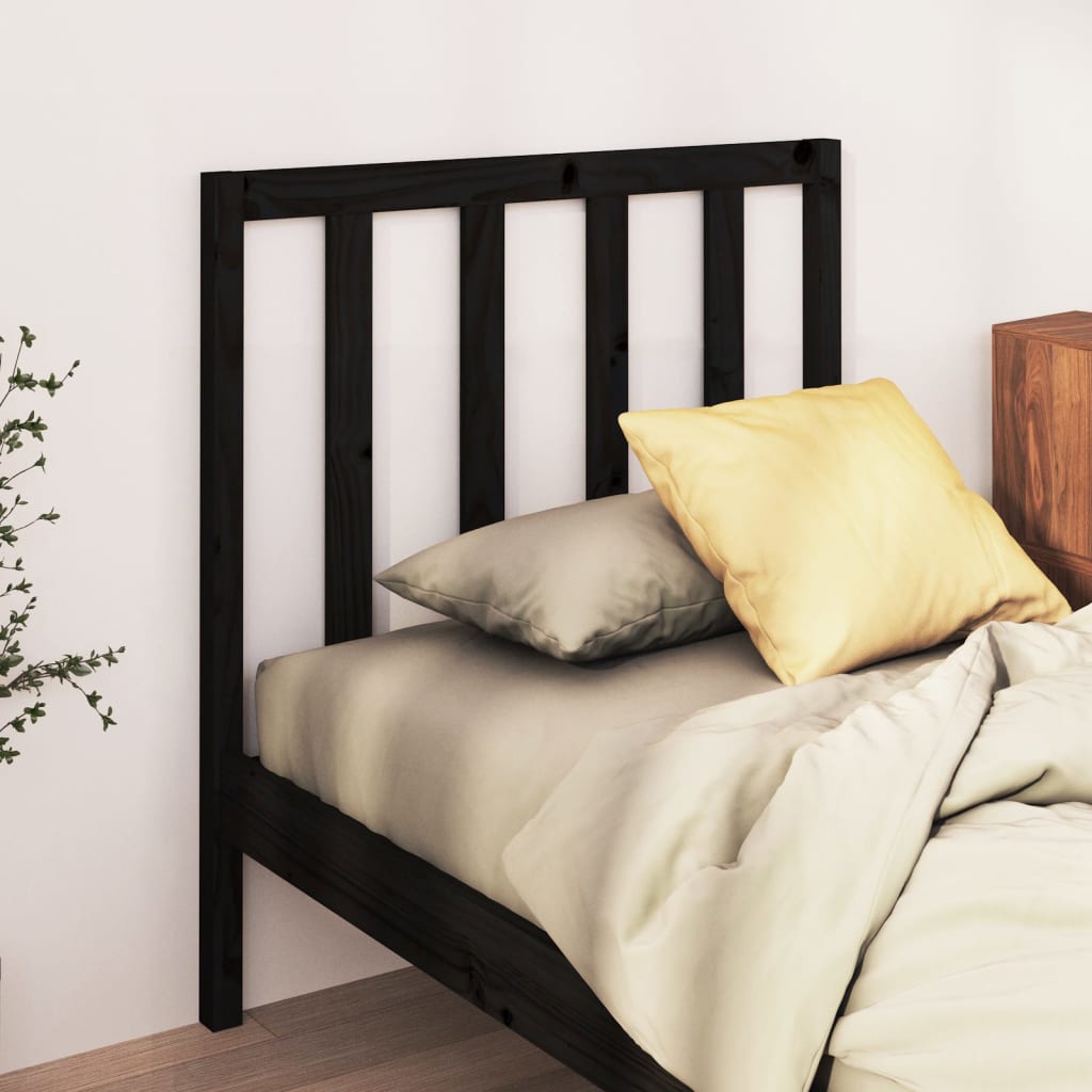Tête de lit Noir 95x4x100 cm Bois massif de pin - XIOS