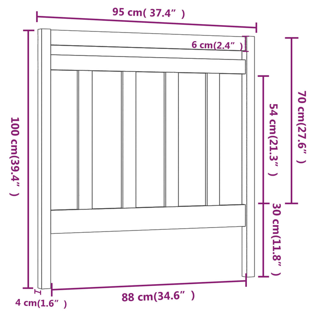 Tête de lit Marron miel 95x4x100 cm Bois massif de pin - XIOS
