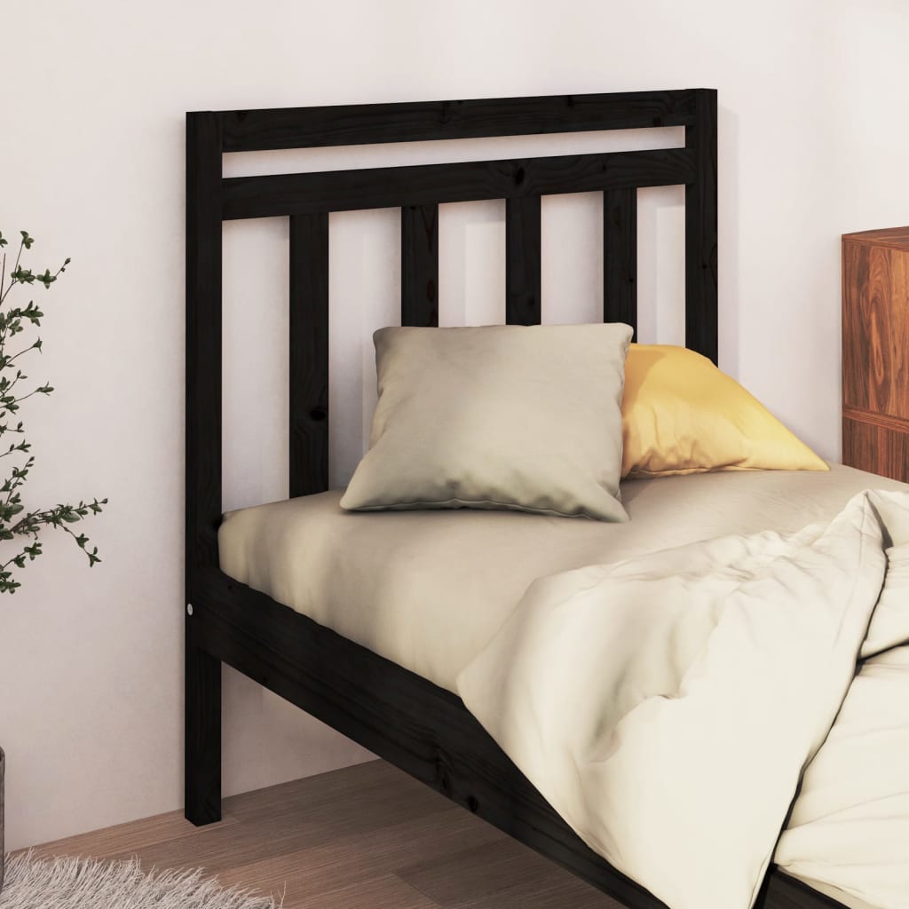 Tête de lit Noir 95x4x100 cm Bois massif de pin - XIOS