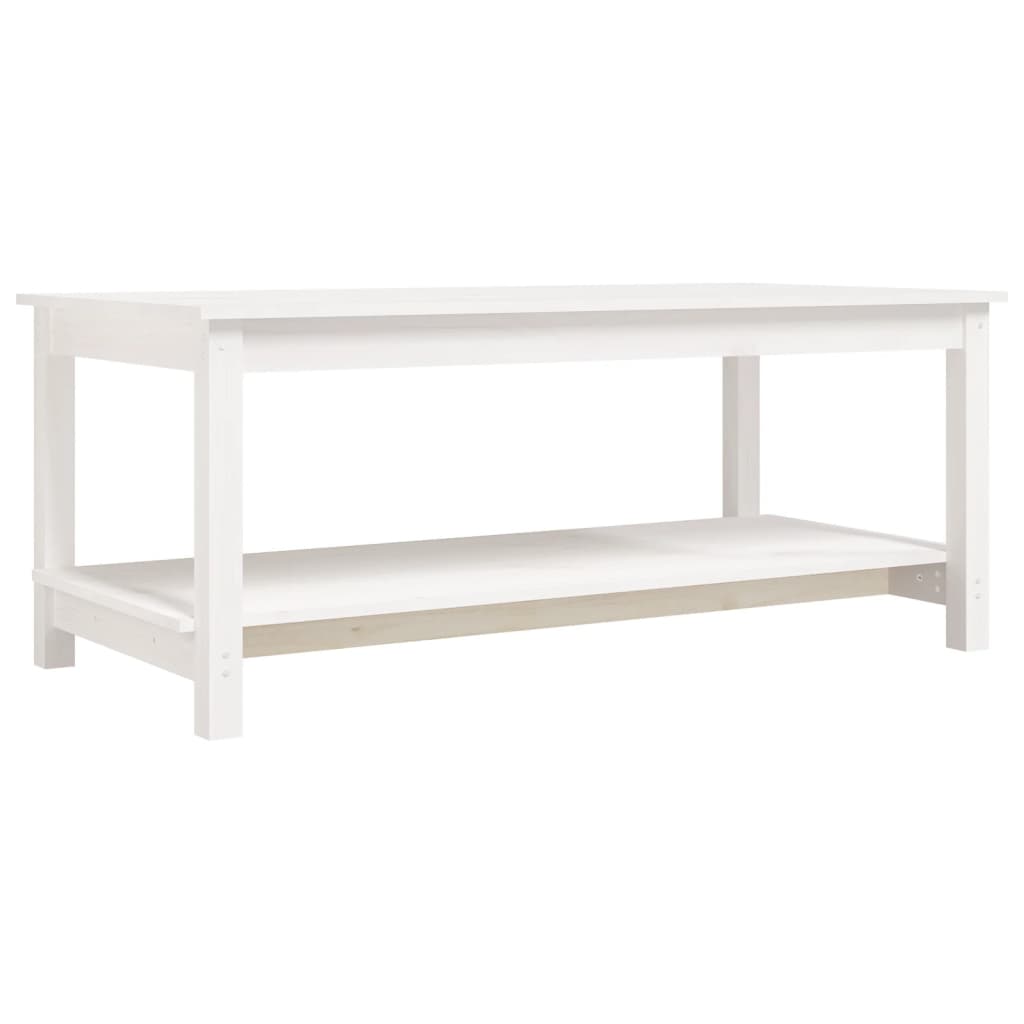 Table basse Blanc 110x55x45 cm Bois massif de pin - XIOS
