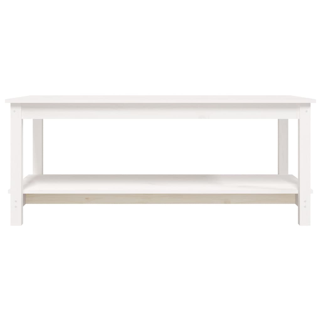 Table basse Blanc 110x55x45 cm Bois massif de pin - XIOS