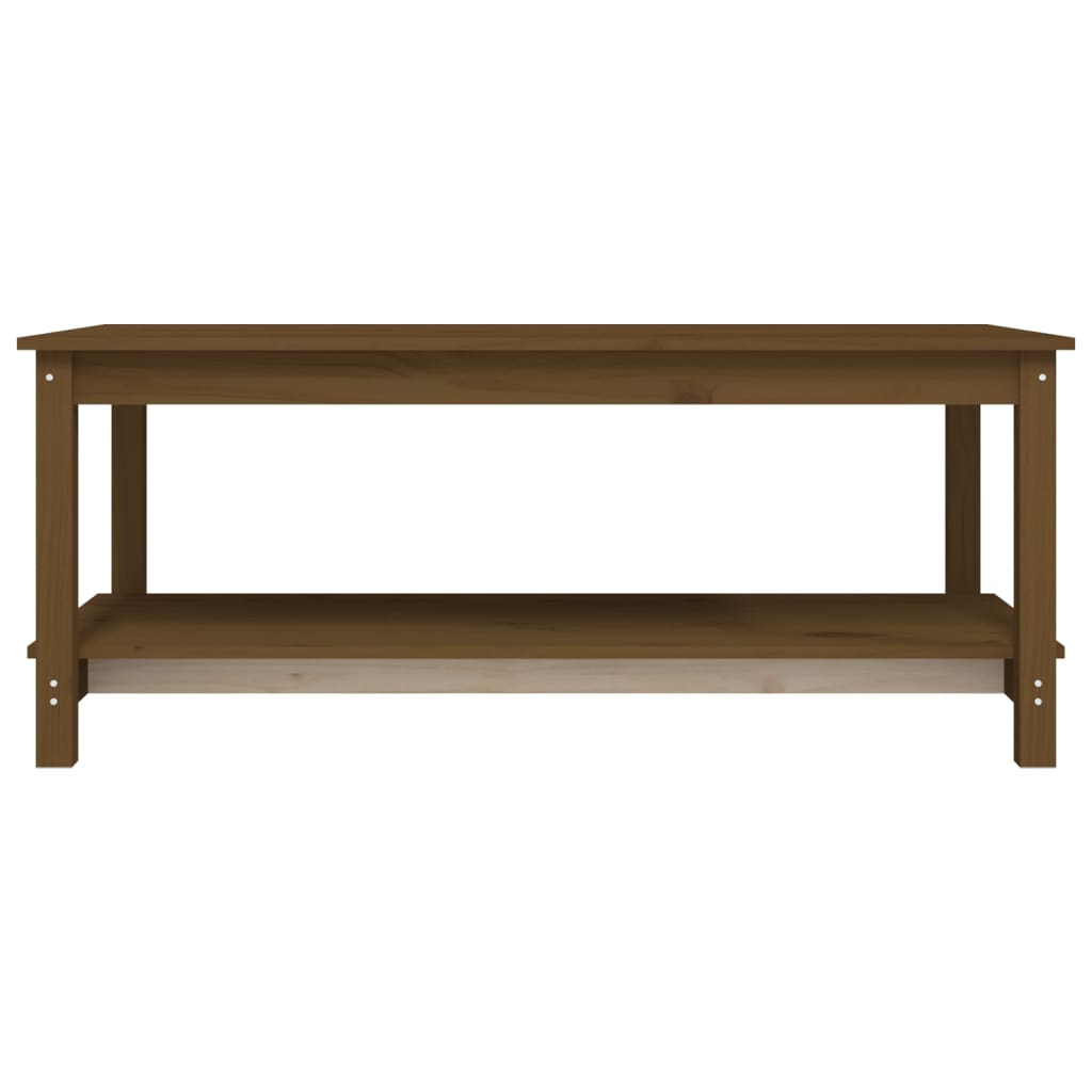 Table basse Marron miel 110x55x45 cm Bois massif de pin - XIOS