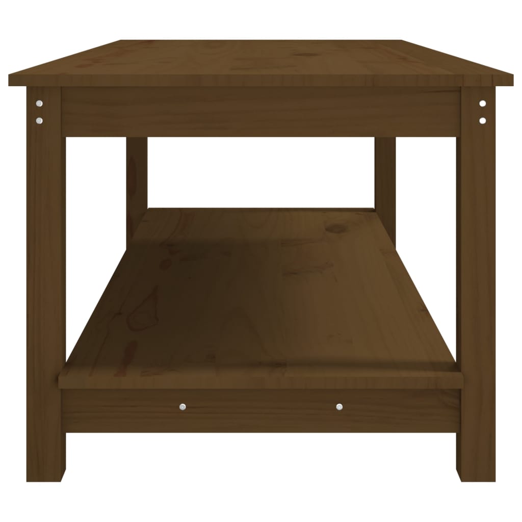 Table basse Marron miel 110x55x45 cm Bois massif de pin - XIOS