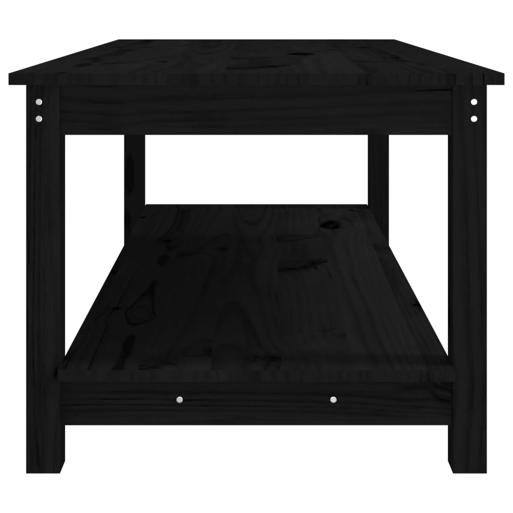 Table basse Noir 110x55x45 cm Bois massif de pin - XIOS