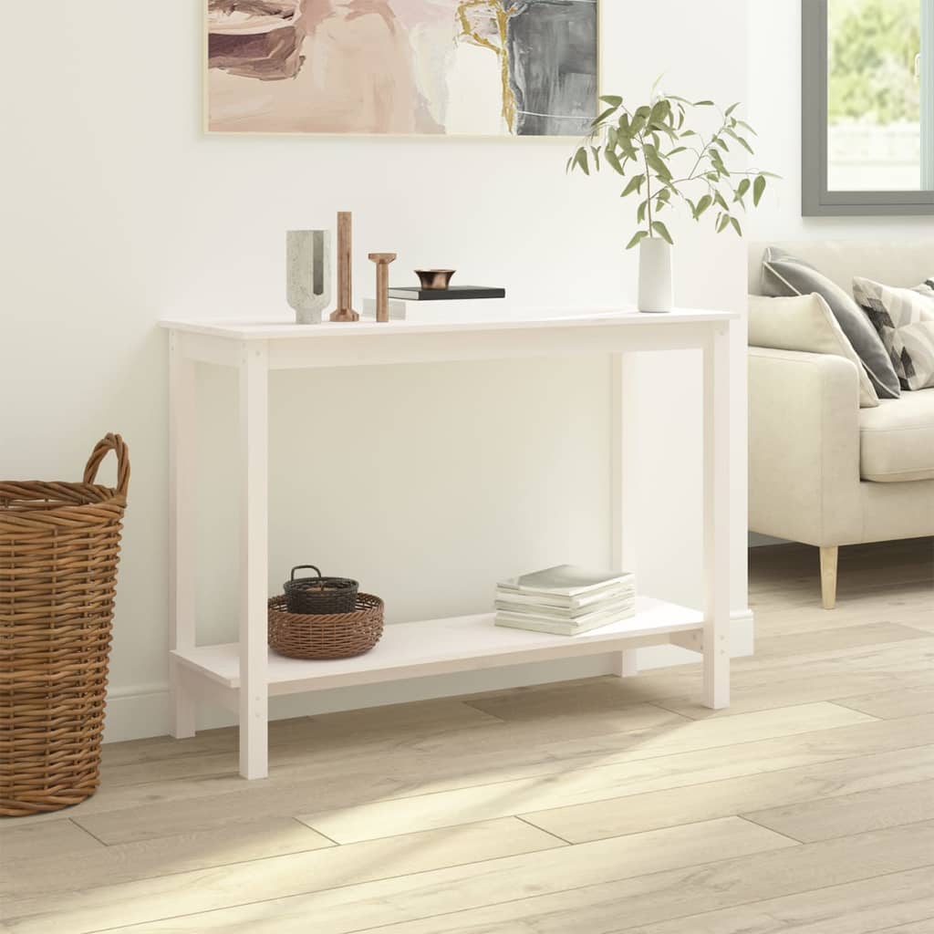 Table console Blanc 110x40x80 cm Bois massif de pin - XIOS
