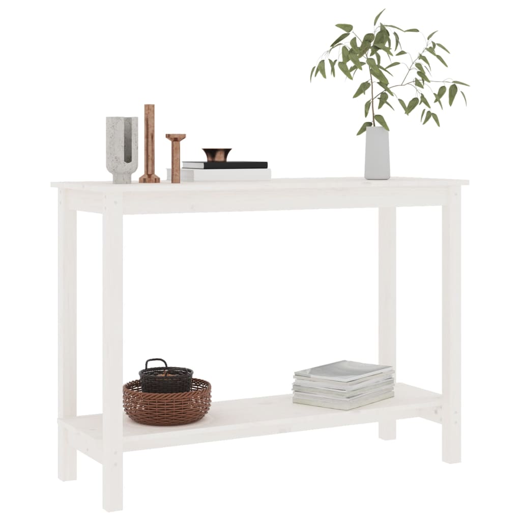 Table console Blanc 110x40x80 cm Bois massif de pin - XIOS