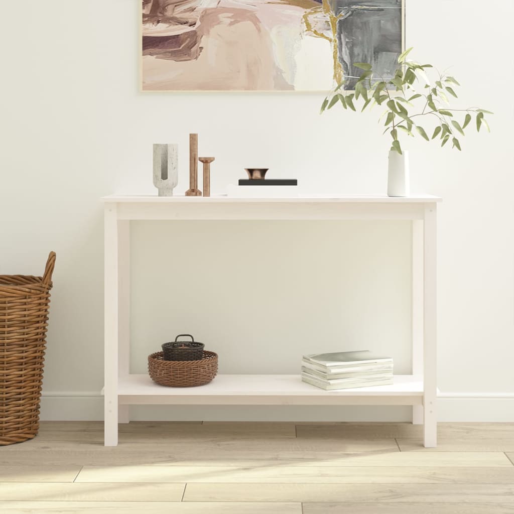 Table console Blanc 110x40x80 cm Bois massif de pin - XIOS