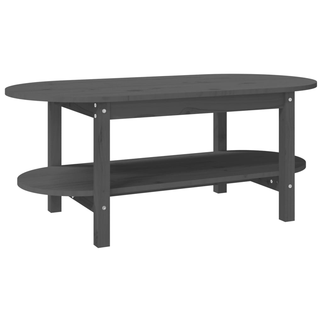 Table basse Gris 110x55x45 cm Bois massif de pin - XIOS