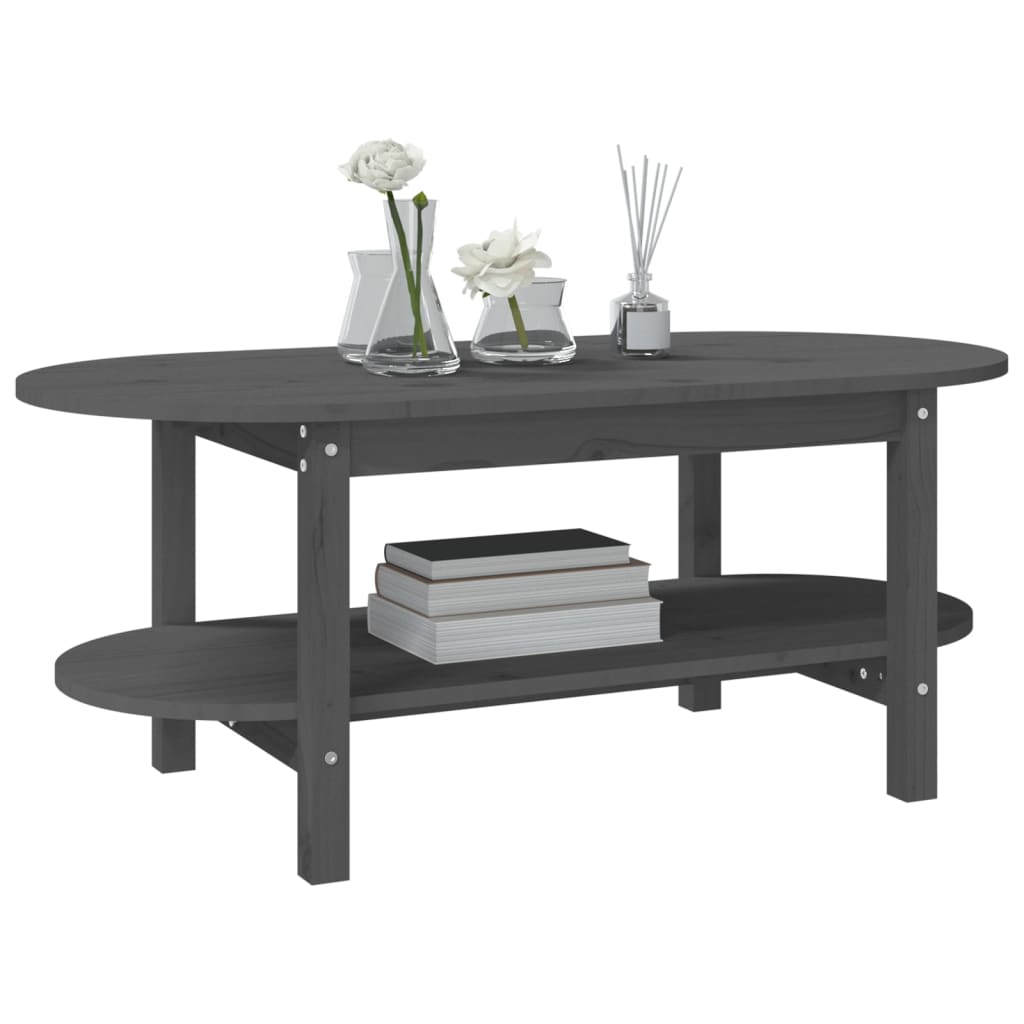 Table basse Gris 110x55x45 cm Bois massif de pin - XIOS