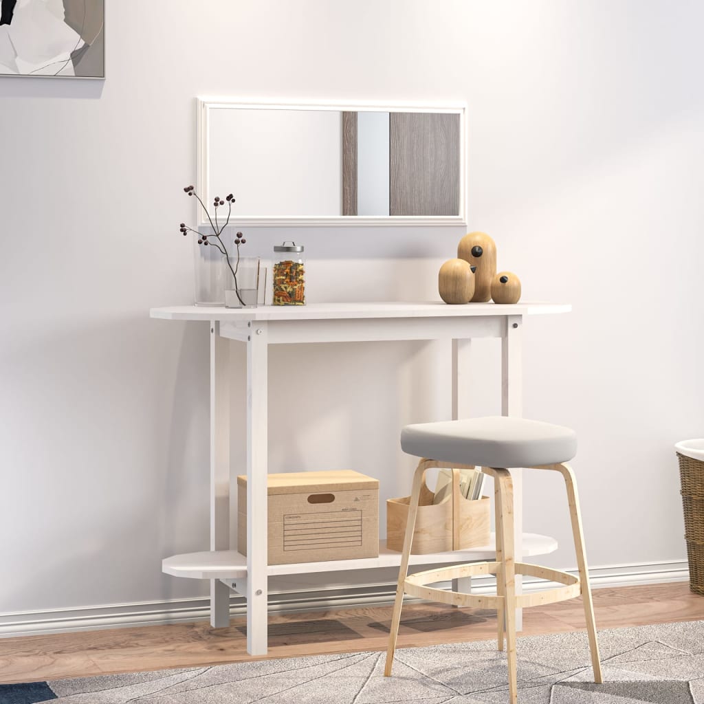 Table console Blanc 110x40x80 cm Bois massif de pin - XIOS
