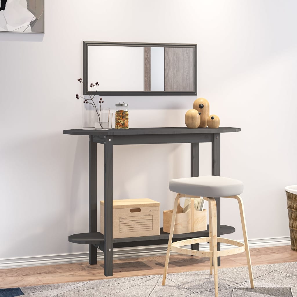 Table console Gris 110x40x80 cm Bois massif de pin - XIOS