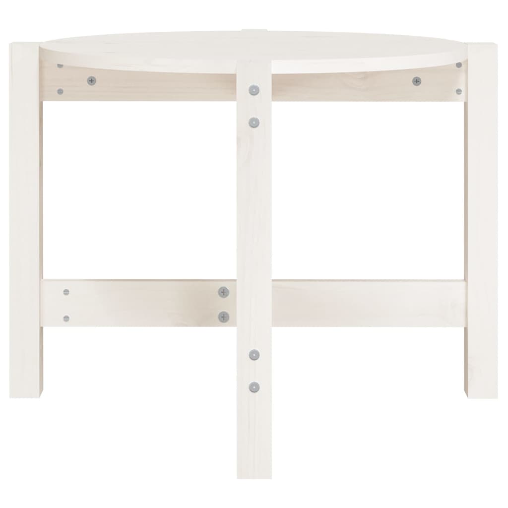 Table basse Blanc Ø 62,5x45 cm Bois massif de pin - XIOS