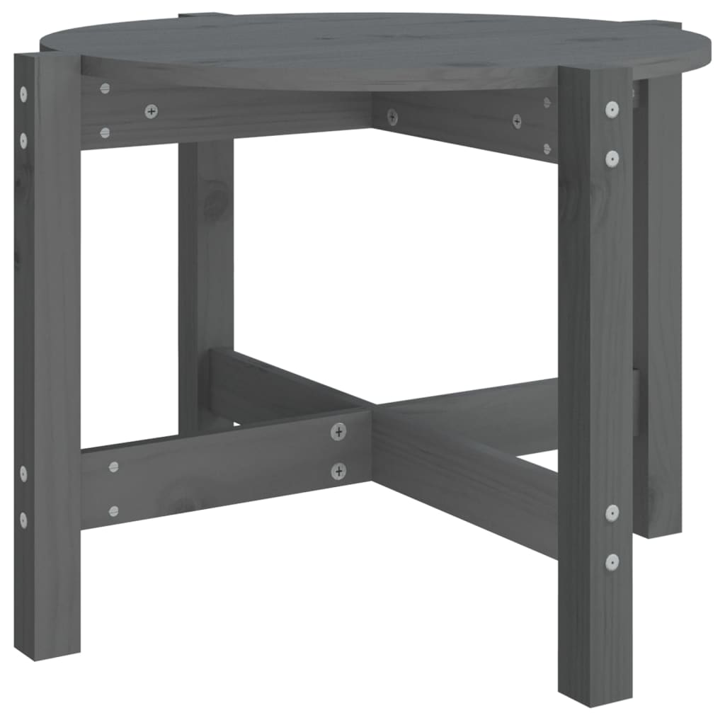 Table basse Gris Ø 62,5x45 cm Bois massif de pin - XIOS