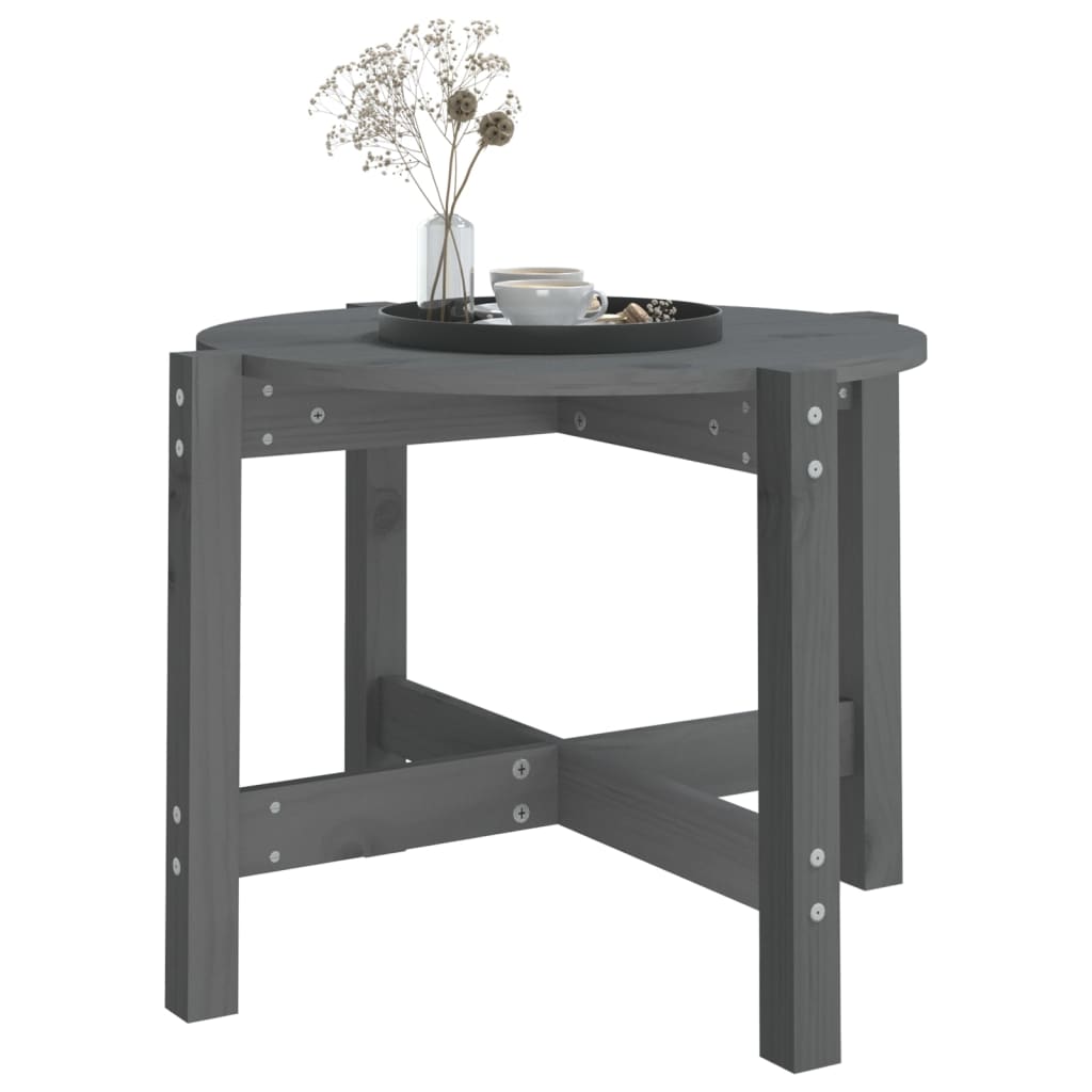 Table basse Gris Ø 62,5x45 cm Bois massif de pin - XIOS