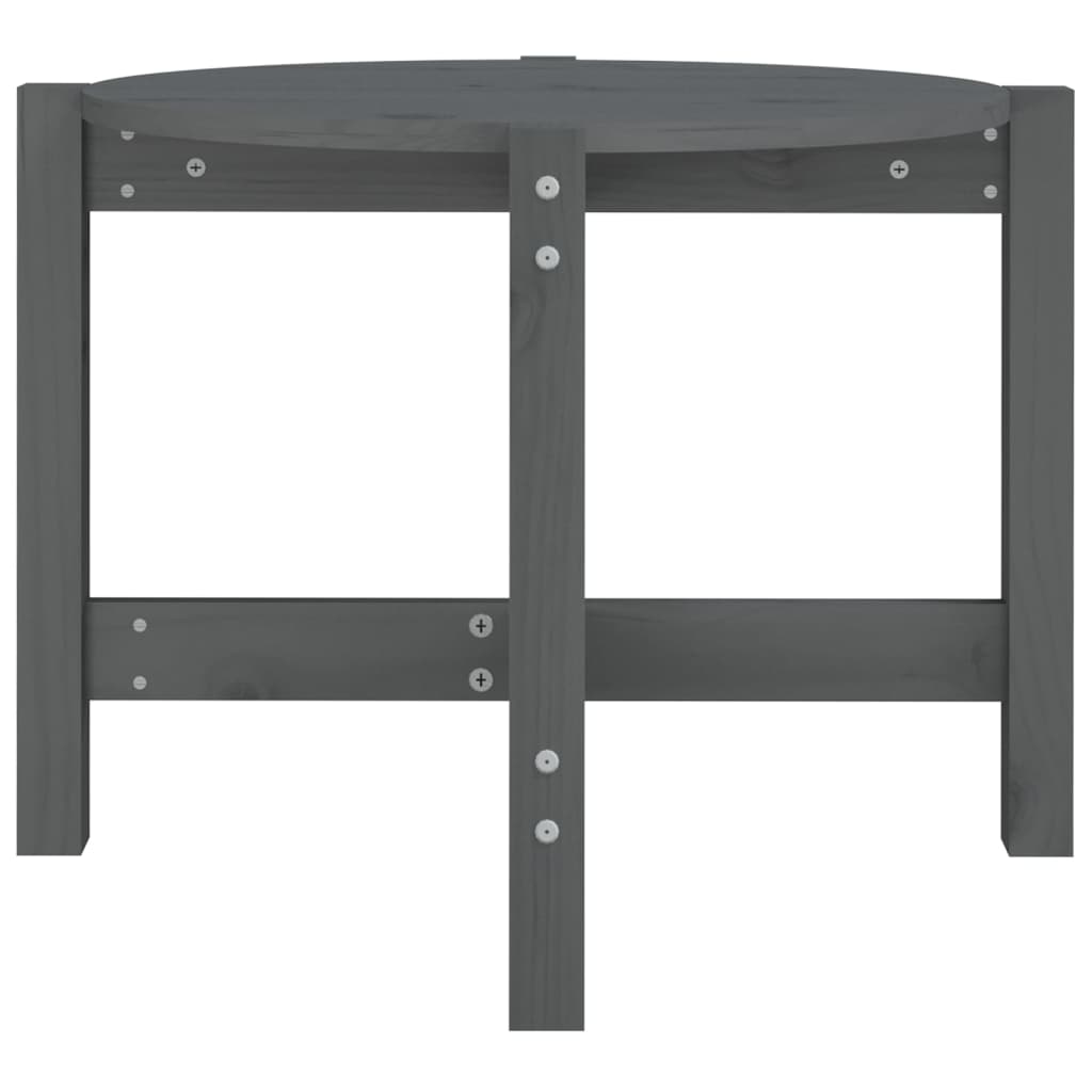 Table basse Gris Ø 62,5x45 cm Bois massif de pin - XIOS