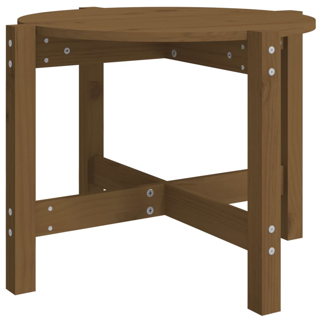 Table basse Marron miel Ø 62,5x45 cm Bois massif de pin - XIOS