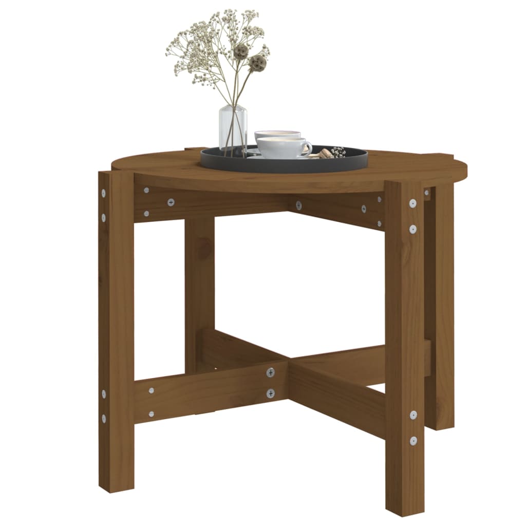 Table basse Marron miel Ø 62,5x45 cm Bois massif de pin - XIOS