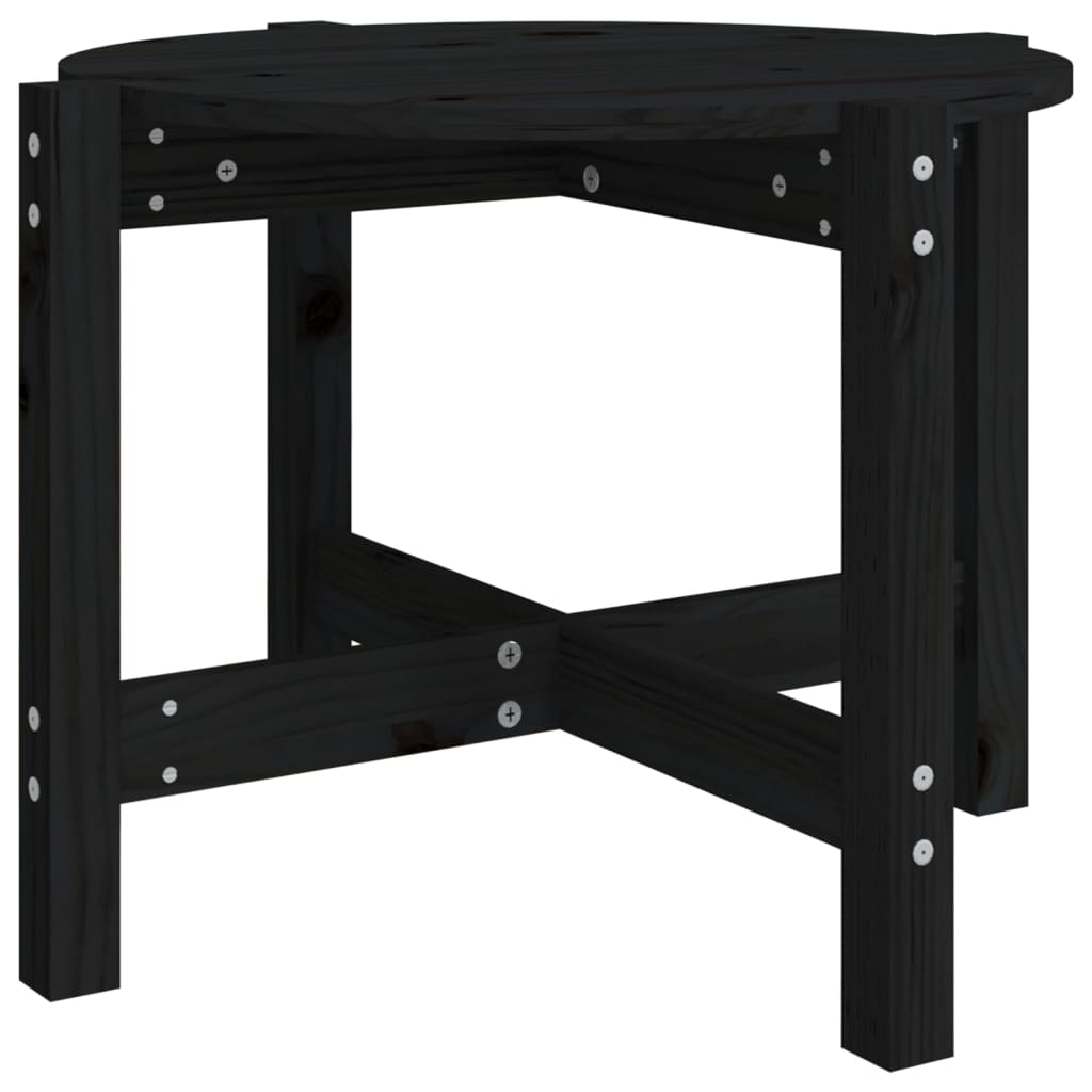 Table basse Noir Ø 62,5x45 cm Bois massif de pin - XIOS