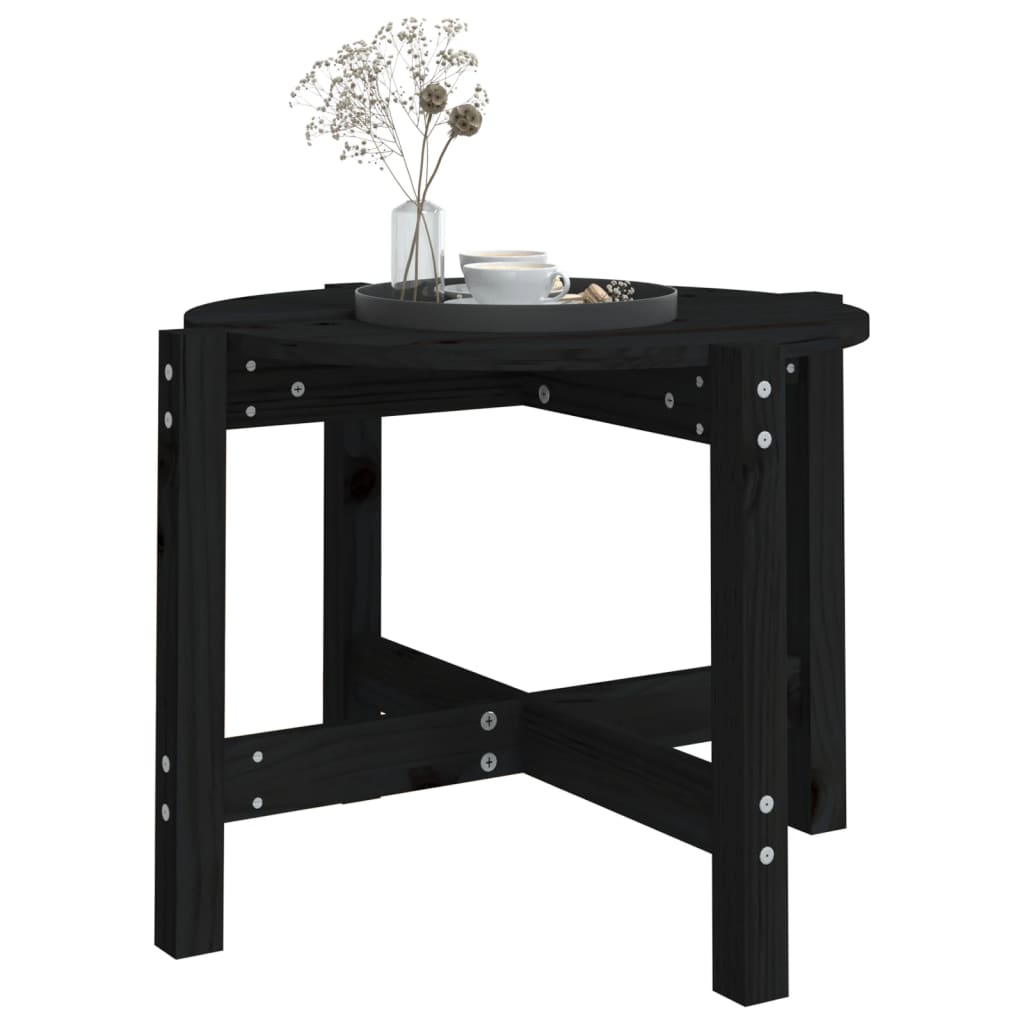 Table basse Noir Ø 62,5x45 cm Bois massif de pin - XIOS
