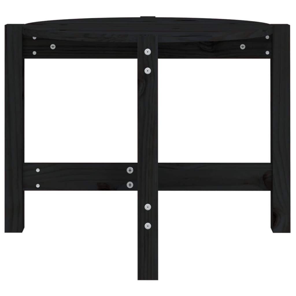 Table basse Noir Ø 62,5x45 cm Bois massif de pin - XIOS