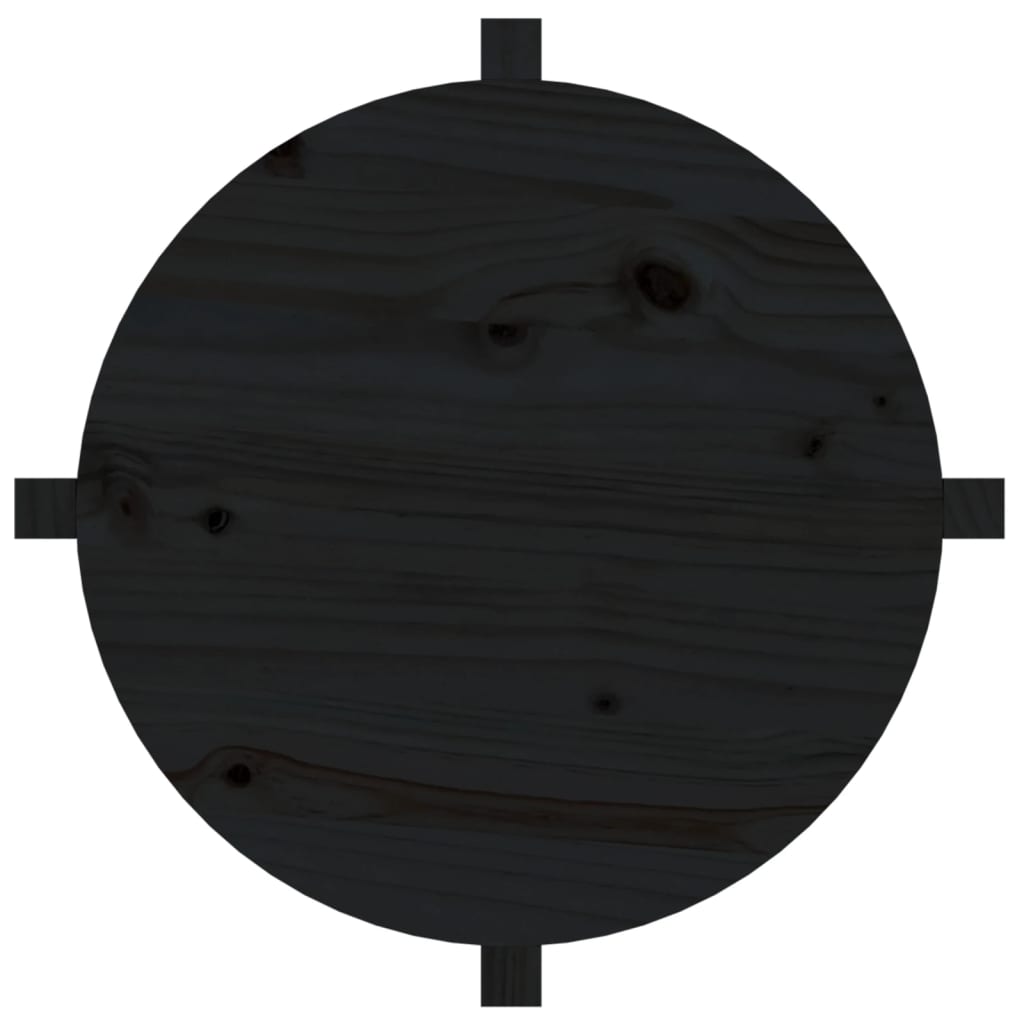 Table basse Noir Ø 62,5x45 cm Bois massif de pin - XIOS