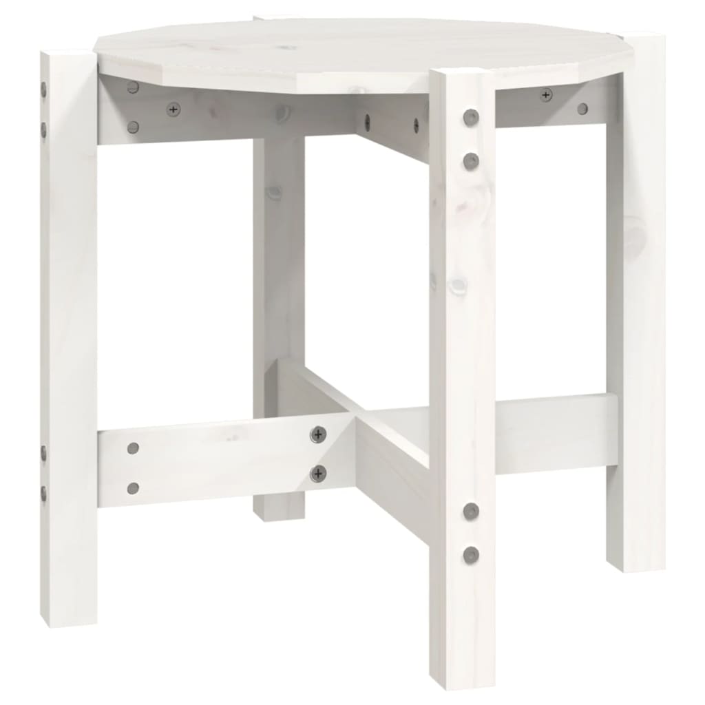 Table basse Blanc Ø 52,5x45 cm Bois massif de pin - XIOS