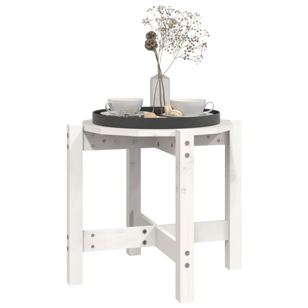 Table basse Blanc Ø 52,5x45 cm Bois massif de pin - XIOS