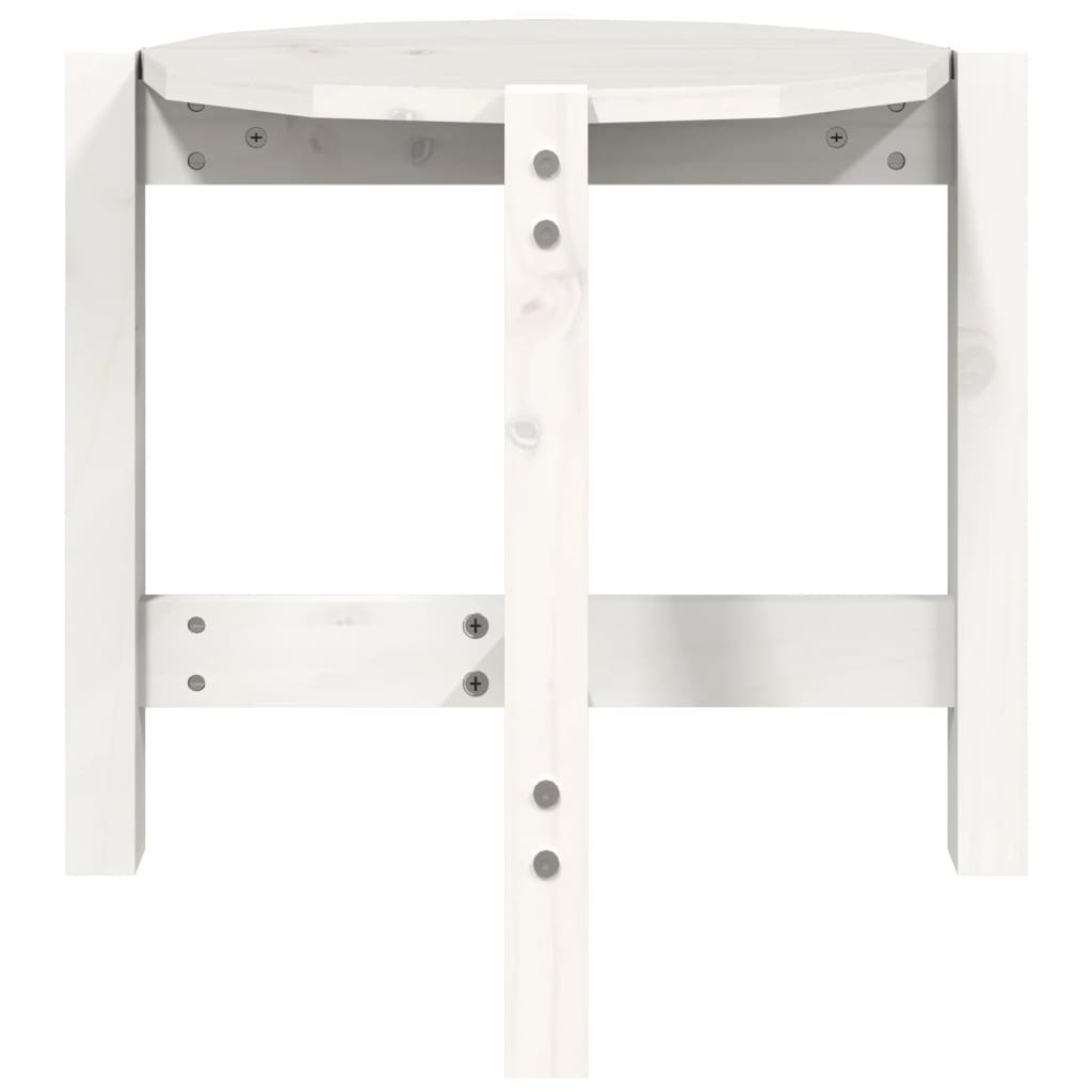 Table basse Blanc Ø 52,5x45 cm Bois massif de pin - XIOS