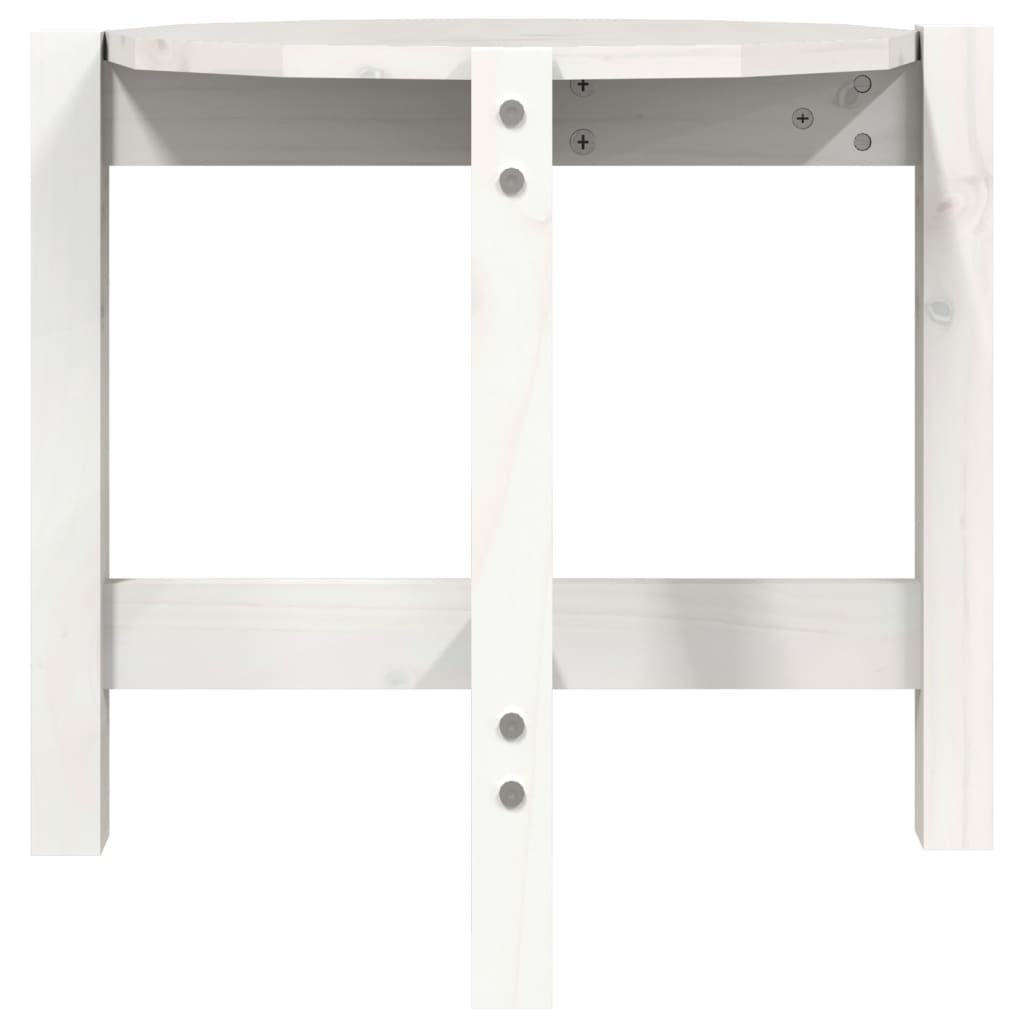 Table basse Blanc Ø 52,5x45 cm Bois massif de pin - XIOS
