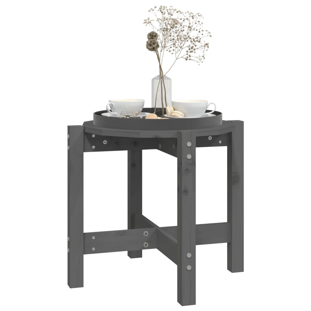 Table basse Gris Ø 52,5x45 cm Bois massif de pin - XIOS