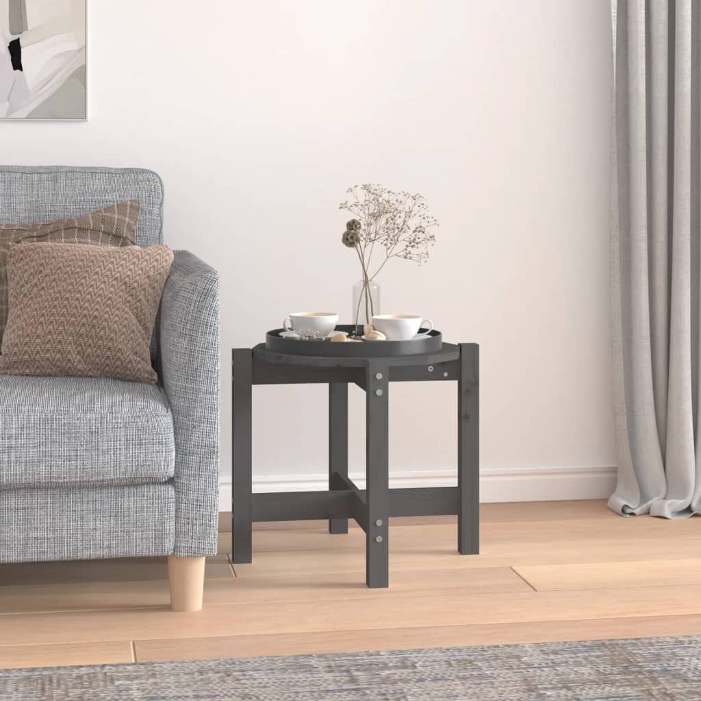 Table basse Gris Ø 52,5x45 cm Bois massif de pin - XIOS