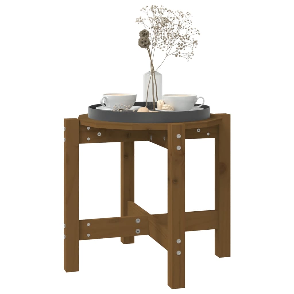 Table basse Marron miel Ø 52,5x45 cm Bois massif de pin - XIOS
