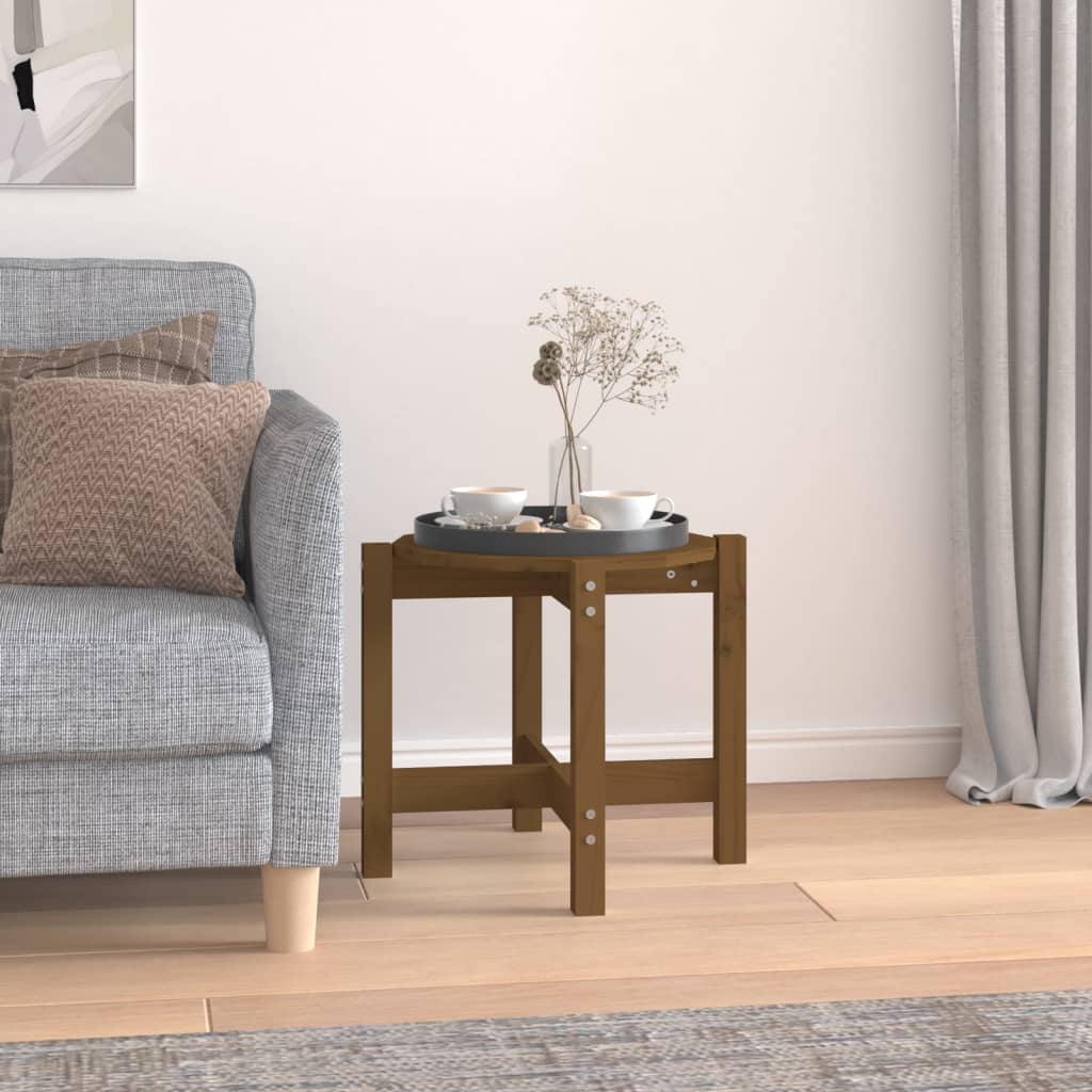 Table basse Marron miel Ø 52,5x45 cm Bois massif de pin - XIOS
