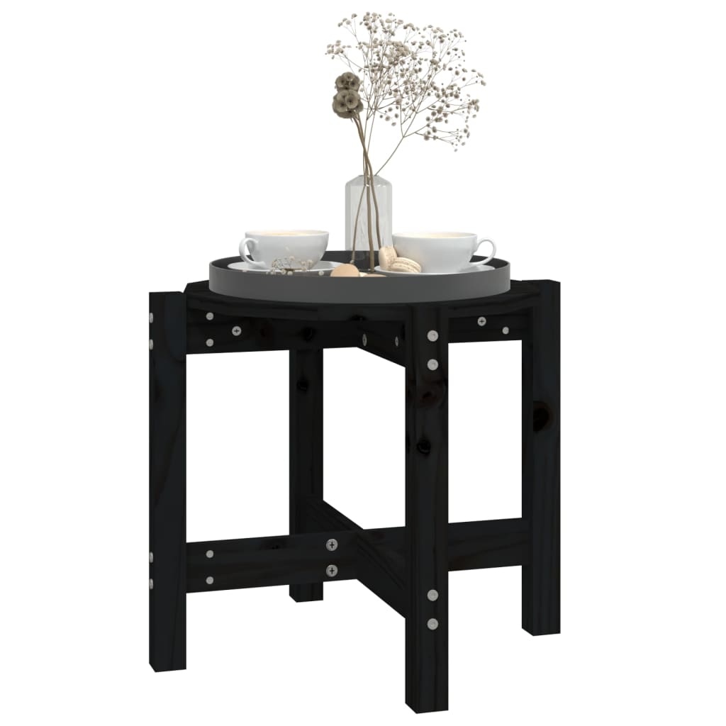 Table basse Noir Ø 52,5x45 cm Bois massif de pin - XIOS