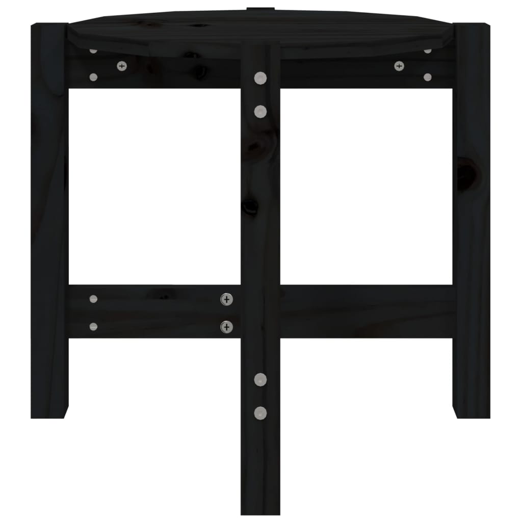 Table basse Noir Ø 52,5x45 cm Bois massif de pin - XIOS