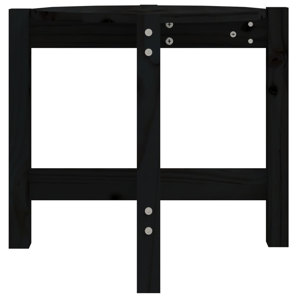 Table basse Noir Ø 52,5x45 cm Bois massif de pin - XIOS