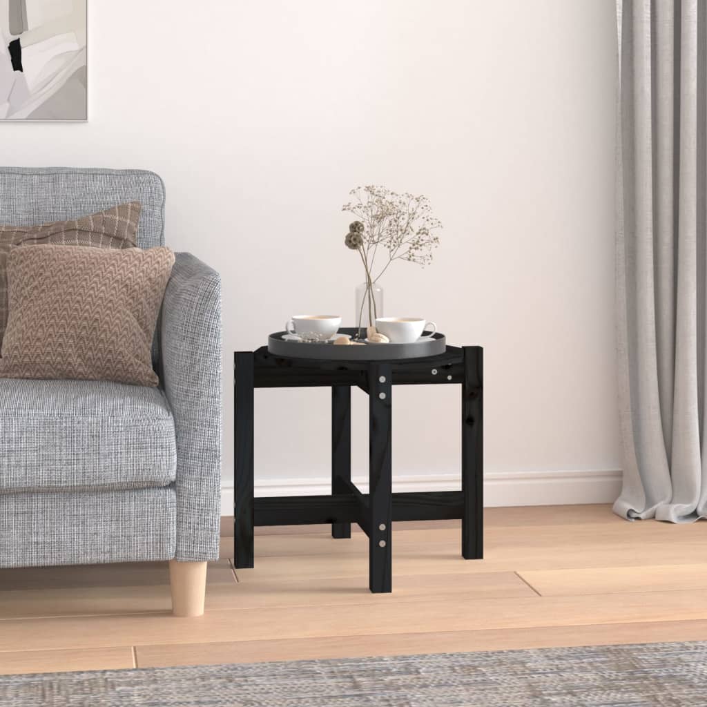 Table basse Noir Ø 52,5x45 cm Bois massif de pin - XIOS