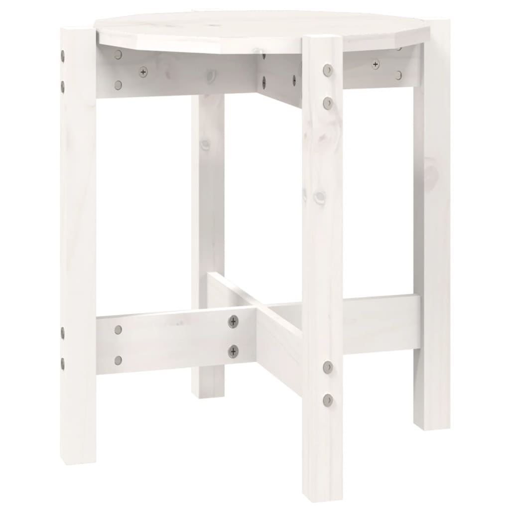 Table basse Blanc Ø 42,5x45 cm Bois massif de pin - XIOS